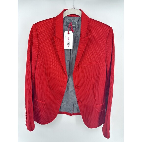 Zadig & Voltaire Red Frayed Edges Blazer Size 40 - Picture 1 of 4